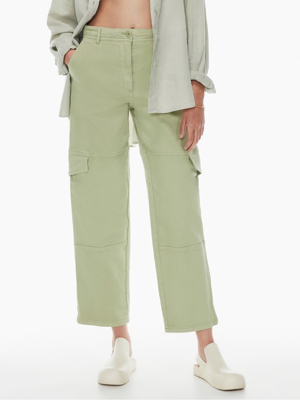 Aritzia Wilfred Free Maeve Cargo Pants Sage Green NWT 12